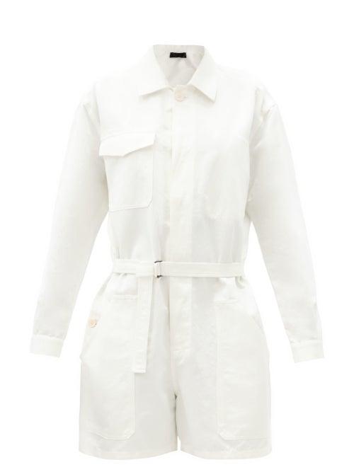 Matchesfashion.com Haider Ackermann - Belted-waist Cotton Jumpsuit - Womens - White