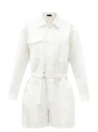 Matchesfashion.com Haider Ackermann - Belted-waist Cotton Jumpsuit - Womens - White