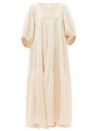 Ladies Beachwear Anaak - Nina Tiered Cotton-muslin Maxi Dress - Womens - Light Pink