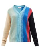 Ladies Rtw Charles Jeffrey Loverboy - Homefront Striped Knit Cardigan - Womens - Blue Multi
