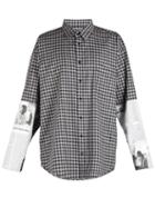 Matchesfashion.com Balenciaga - Newspaper Sleeve Patch Shirt - Mens - Grey