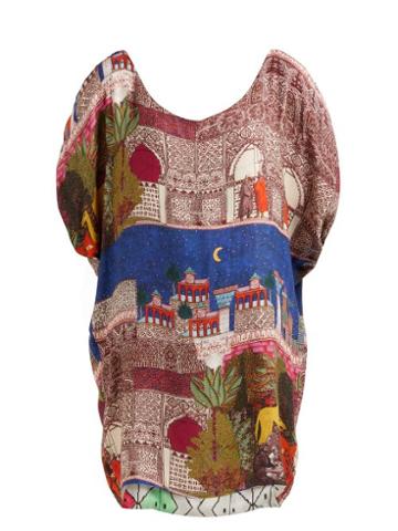 Matchesfashion.com Chufy - Reversible Camel Print Jacquard Tunic Dress - Womens - Blue Multi