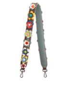 Fendi Floral-appliqu Leather Bag Strap