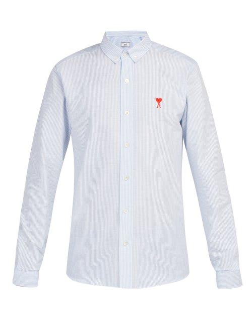Matchesfashion.com Ami - Striped Cotton Shirt - Mens - Blue White