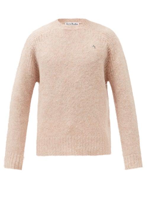Acne Studios - Kowhai Embroidered Wool Sweater - Mens - Light Pink
