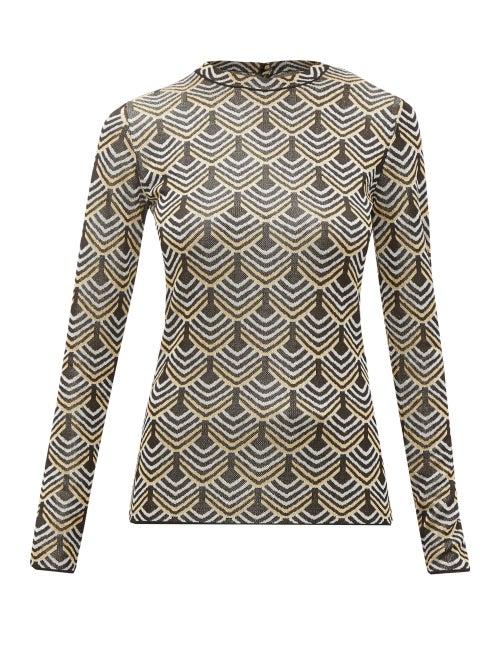 Matchesfashion.com Paco Rabanne - Geometric Metallic-jacquard Top - Womens - Multi