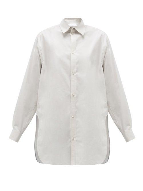 Matchesfashion.com Raey - Oversized Dropped-shoulder Cotton-blend Shirt - Womens - Light Grey