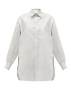 Matchesfashion.com Raey - Oversized Dropped-shoulder Cotton-blend Shirt - Womens - Light Grey