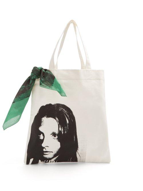 Matchesfashion.com Calvin Klein 205w39nyc - Face Print Canvas Tote Bag - Mens - White Black