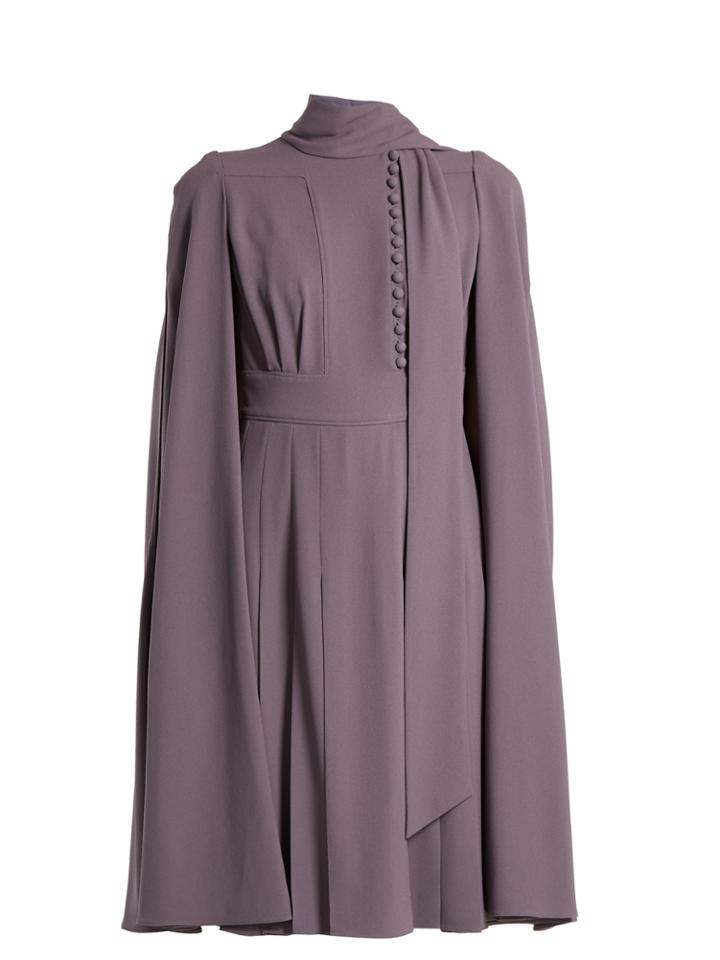 Valentino Cape-back Crepe Dress