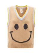 Joostricot - Smiley-stitched Sweater Vest - Womens - Camel