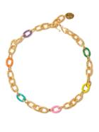 Matchesfashion.com Sylvia Toledano - Atlantis Enamel Textured Chain Necklace - Womens - Gold Multi