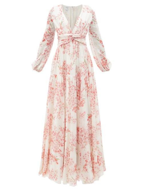 Giambattista Valli - Floral-print Silk-georgette Gown - Womens - Pink Multi