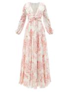 Giambattista Valli - Floral-print Silk-georgette Gown - Womens - Pink Multi