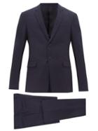Matchesfashion.com Prada - Single Breasted Mohair Blend Two Piece Suit - Mens - Navy