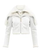 Givenchy - Hooded Shearling-lined Leather Jacket - Womens - White