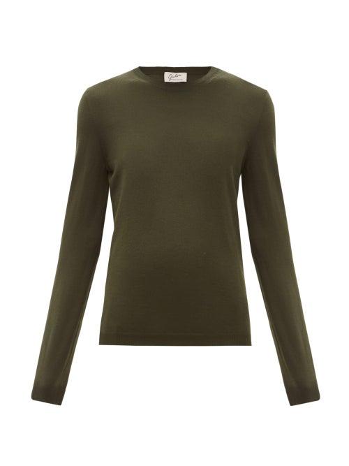 Matchesfashion.com Giuliva Heritage Collection - The Esthia Virgin Wool Sweater - Womens - Dark Green