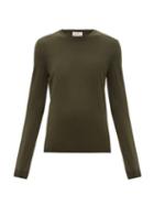 Matchesfashion.com Giuliva Heritage Collection - The Esthia Virgin Wool Sweater - Womens - Dark Green