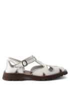 Hereu - Floreta Cutout Leather Sandals - Womens - White