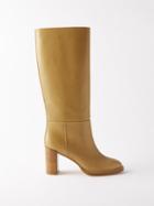 Gabriela Hearst - Bocca 75 Block-heel Leather Knee-high Boots - Womens - Light Brown