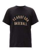Matchesfashion.com Fear Of God - Flocked Logo Cotton-jersey T-shirt - Mens - Black