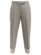Matchesfashion.com Thom Browne - Straight Leg Wool Trousers - Womens - Grey Multi