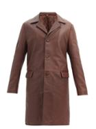 Matchesfashion.com Sunflower - Single-breasted Leather Coat - Mens - Brown