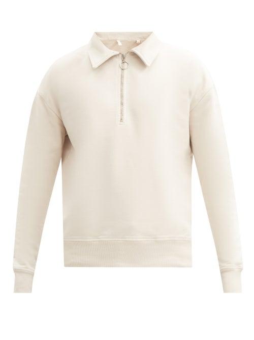 Sunflower - Half-zip Cotton-jersey Sweatshirt - Mens - Beige