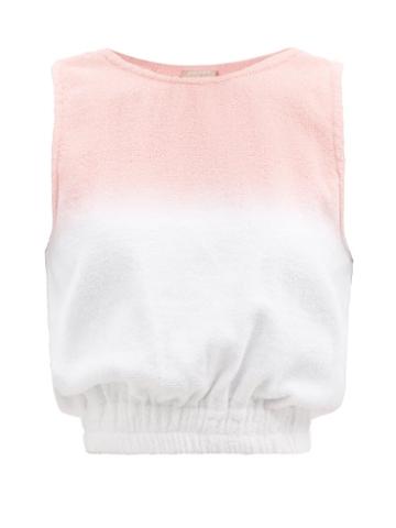 Terry - Isola Tie-dye Cotton-terry Cropped Top - Womens - Pink