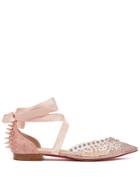 Christian Louboutin Mechante Reine Crystal And Stud-embellished Flats