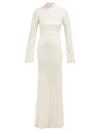 Matchesfashion.com Galvan - Moonlight Oasis Open Back Sequinned Gown - Womens - Ivory