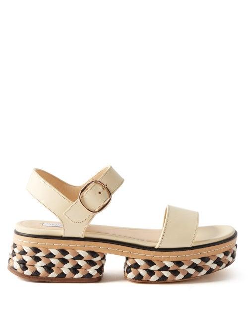 Gabriela Hearst - Mika Braided Leather Flatform Sandals - Womens - Cream