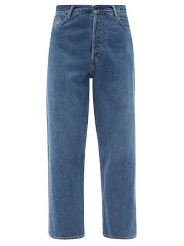 Matchesfashion.com Kuro - Asymmetric High-rise Straight-leg Jeans - Womens - Denim