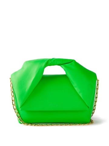 Jw Anderson - Twister Mini Leather Shoulder Bag - Womens - Green