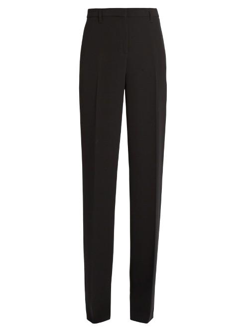 Versace High-rise Straight-leg Silk Trousers