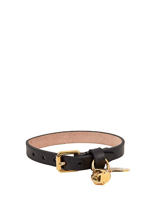 Alexander Mcqueen Skull Charm Leather Bracelet