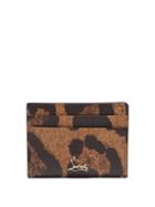 Matchesfashion.com Christian Louboutin - Kios Leopard Print Leather Cardholder - Womens - Leopard