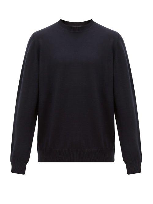 Matchesfashion.com Cobra S.c. - Crew Neck Wool Sweater - Mens - Navy