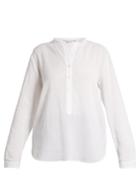 Stella Mccartney Collarless Cotton-cheesecloth Shirt