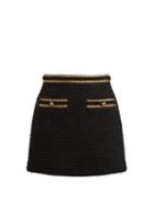 Matchesfashion.com Gucci - Cotton Blend Boucl Tweed Mini Skirt - Womens - Black Gold