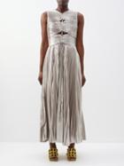 Altuzarra - Kandoro Ruched Lam Maxi Dress - Womens - Silver