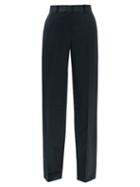 Bella Freud - Kim Satin Flared Trousers - Womens - Dark Green