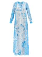 Mary Katrantzou Mary-mare - Toulon Floral-print Silk Maxi Dress - Womens - Blue Print