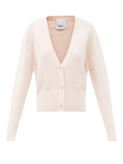 Matchesfashion.com Allude - Dropped-sleeve Cashmere Cardigan - Womens - Light Pink