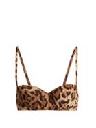 Dolce & Gabbana Leopard-print Balconette Bikini Top