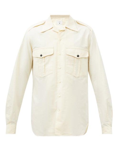 L.e.j - Selvedge Cotton-oxford Safari Shirt - Mens - Light Yellow