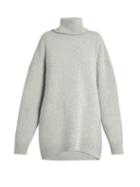 Matchesfashion.com Raey - Displaced-sleeve Roll-neck Wool Sweater - Womens - Light Grey