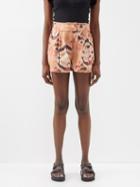 Ulla Johnson - Dua Ikat Cotton Shorts - Womens - Light Pink Multi
