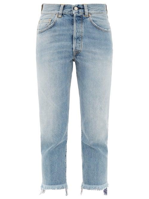 Matchesfashion.com Golden Goose - Texas Frayed-cuff Slim-leg Jeans - Womens - Light Denim