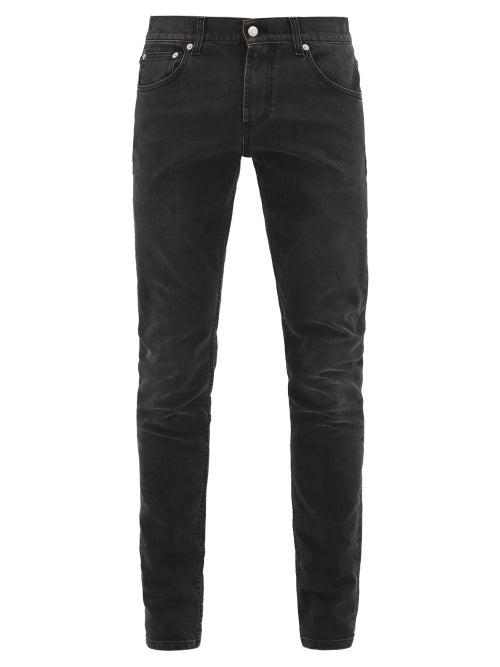 Matchesfashion.com Alexander Mcqueen - Logo-embroidered Slim-leg Jeans - Mens - Grey